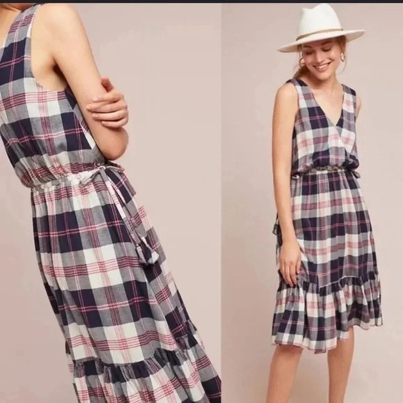 Anthropologie Dresses & Skirts - Anthropologie Isabella Sinclair Large plaid lined large dress
